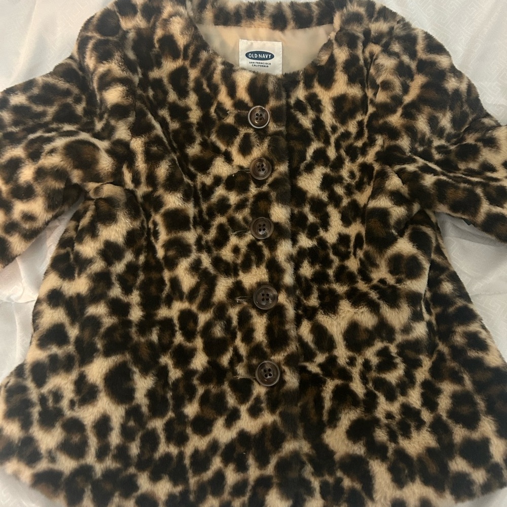 Old Navy Animal Print Faux Fur Coat